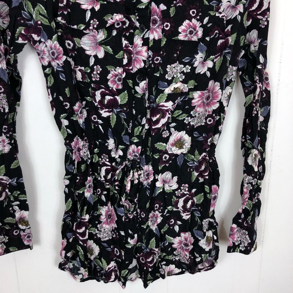 Magazine Floral Button Down Sz XS - Picture 2 of 10